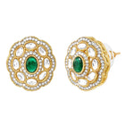 Gold Plated Emerald Kundan Pendant Necklace Set