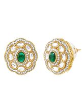 Gold Plated Emerald Kundan Pendant Necklace Set