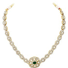 Gold Plated Emerald Kundan Pendant Necklace Set