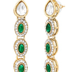 Gold Plated Emerald Halo Necklace Set
