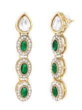 Gold Plated Emerald Halo Necklace Set