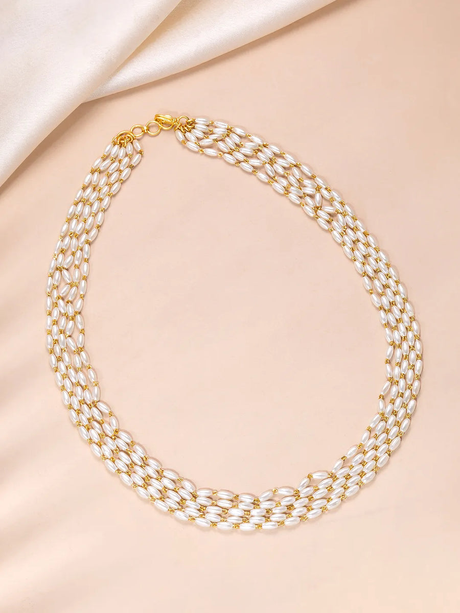 Beaded Link Chain Layered Necklace