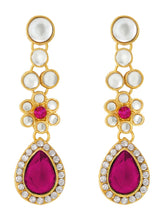 Rani Pink Hue Floral Kundan Necklace Set