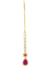 Rani Pink Hue Floral Kundan Necklace Set