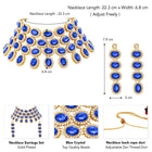 Bold Oval Crystal Necklace Set - Blue
