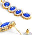Bold Oval Crystal Necklace Set - Blue