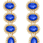 Bold Oval Crystal Necklace Set - Blue