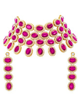 Bold Oval Crystal Necklace Set