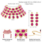Bold Oval Crystal Necklace Set - Rani Pink
