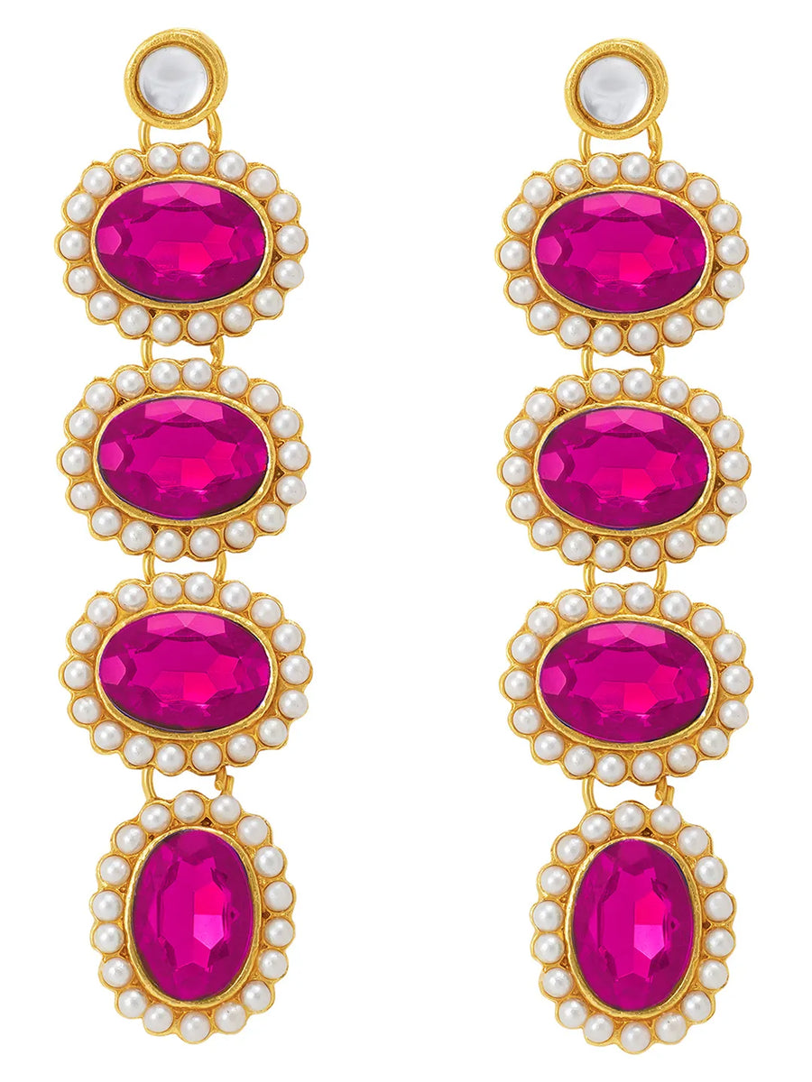 Bold Oval Crystal Necklace Set
