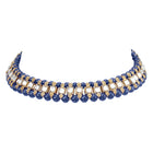 Peora Royal Blue Kundan Polki Choker Tikka Set