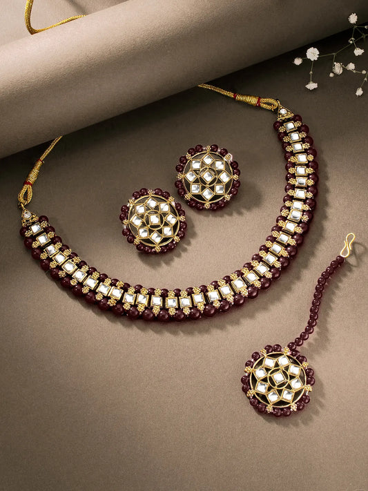 Floral Filigree Kundan Necklace Set