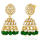 Gold Plated Green Kundan Bridal Necklace Set