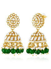 Gold Plated Green Kundan Bridal Necklace Set