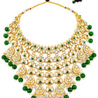 Gold Plated Green Kundan Bridal Necklace Set