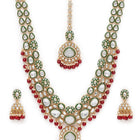 Nature's Glisten Green Necklace Set - Maroon