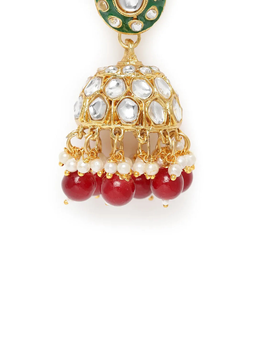 Nature's Glisten Green Necklace Set - Maroon