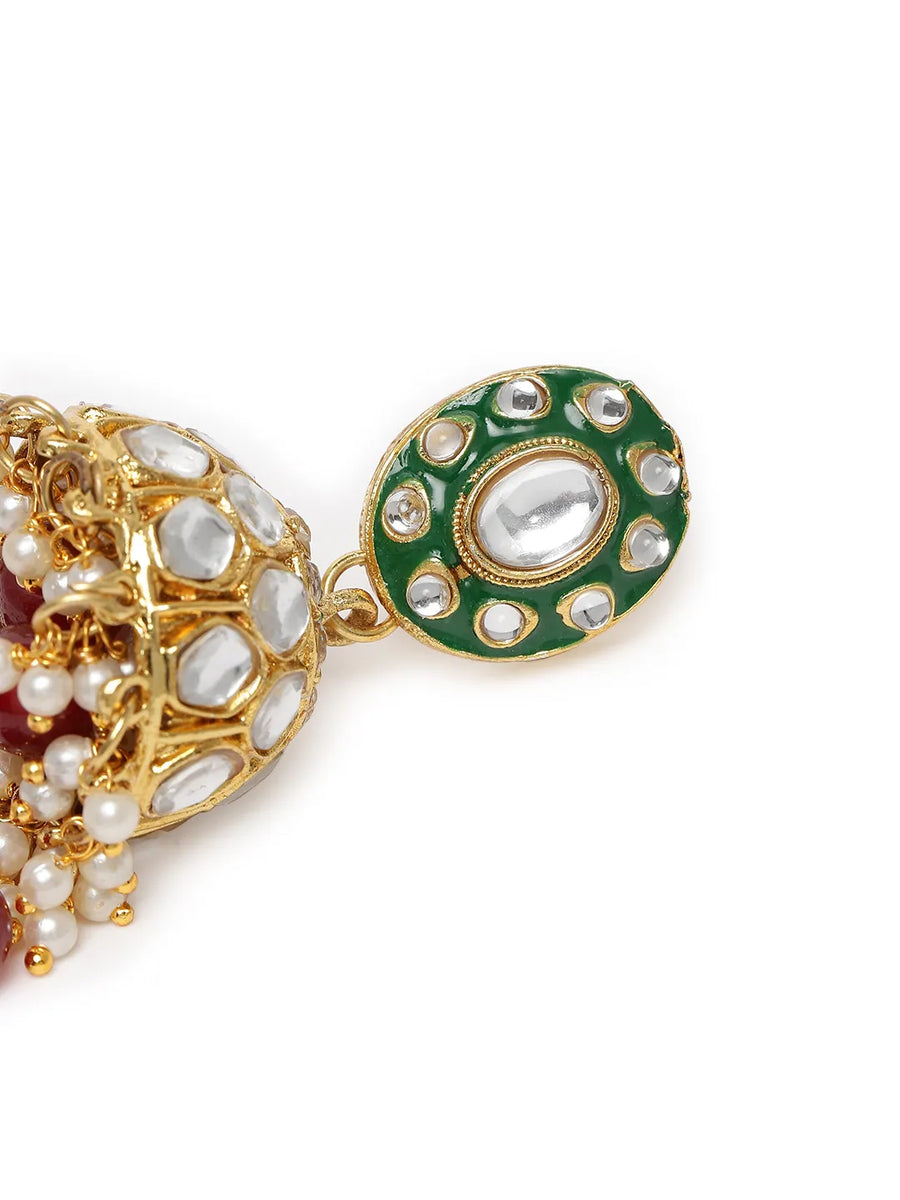 Nature's Glisten Green Necklace Set - Maroon