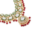 Nature's Glisten Green Necklace Set - Maroon