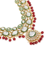 Nature's Glisten Green Necklace Set - Maroon