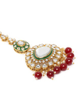 Nature's Glisten Green Necklace Set - Maroon