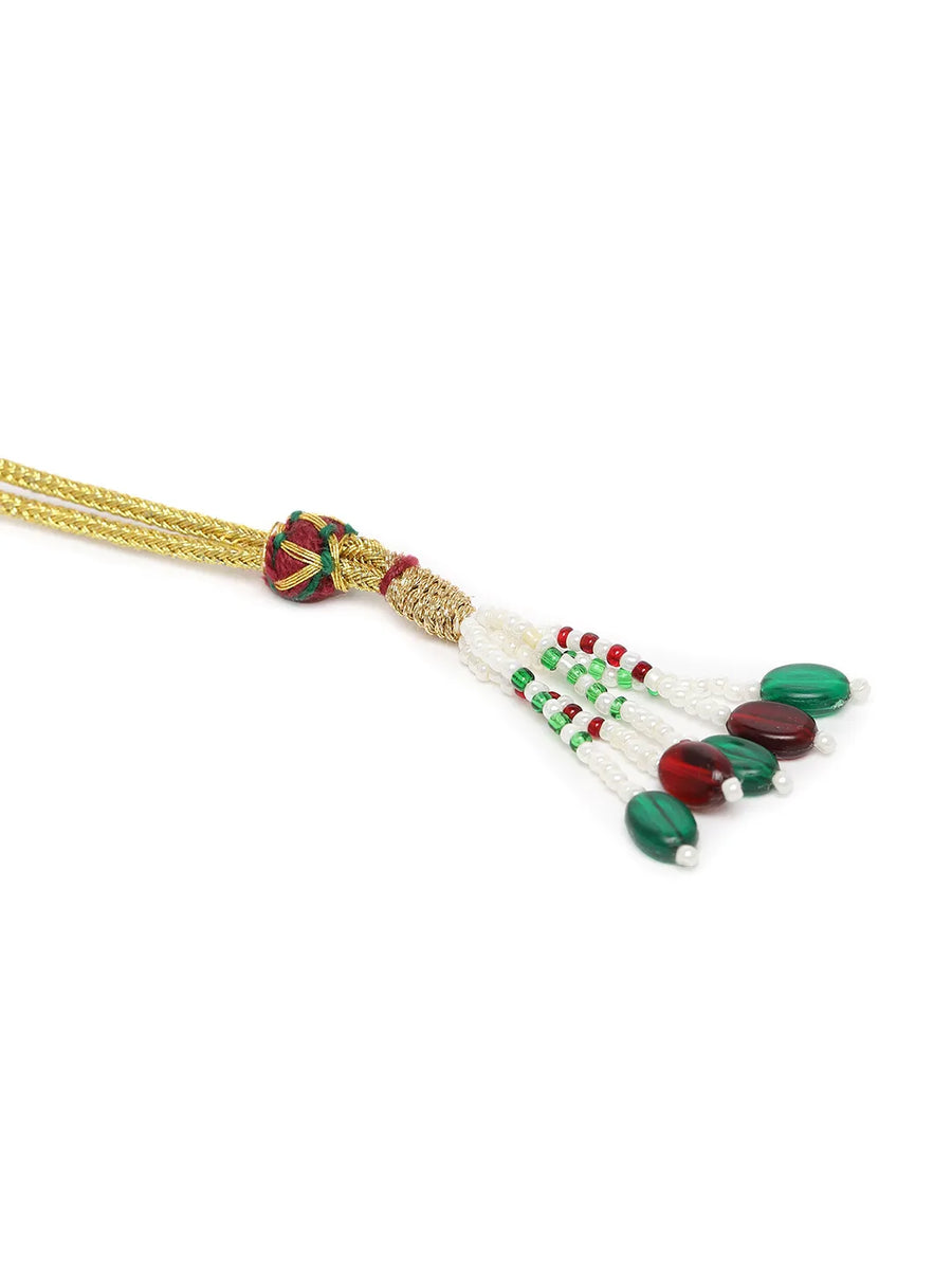 Nature's Glisten Green Necklace Set - Maroon