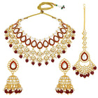 Teardrop Charm Kundan Necklace Set