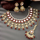 Teardrop Charm Kundan Necklace Set