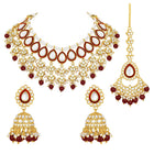 Teardrop Charm Kundan Necklace Set