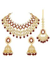 Teardrop Charm Kundan Necklace Set