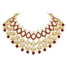 Teardrop Charm Kundan Necklace Set