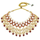 Teardrop Charm Kundan Necklace Set