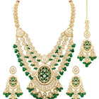 Gold Plated Green Kundan Festive Necklace Set
