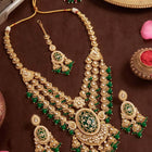 Gold Plated Green Kundan Festive Necklace Set