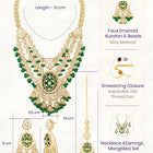 Gold Plated Green Kundan Festive Necklace Set