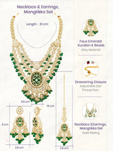 Gold Plated Green Kundan Festive Necklace Set