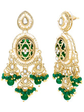 Gold Plated Green Kundan Festive Necklace Set