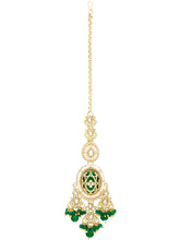 Gold Plated Green Kundan Festive Necklace Set