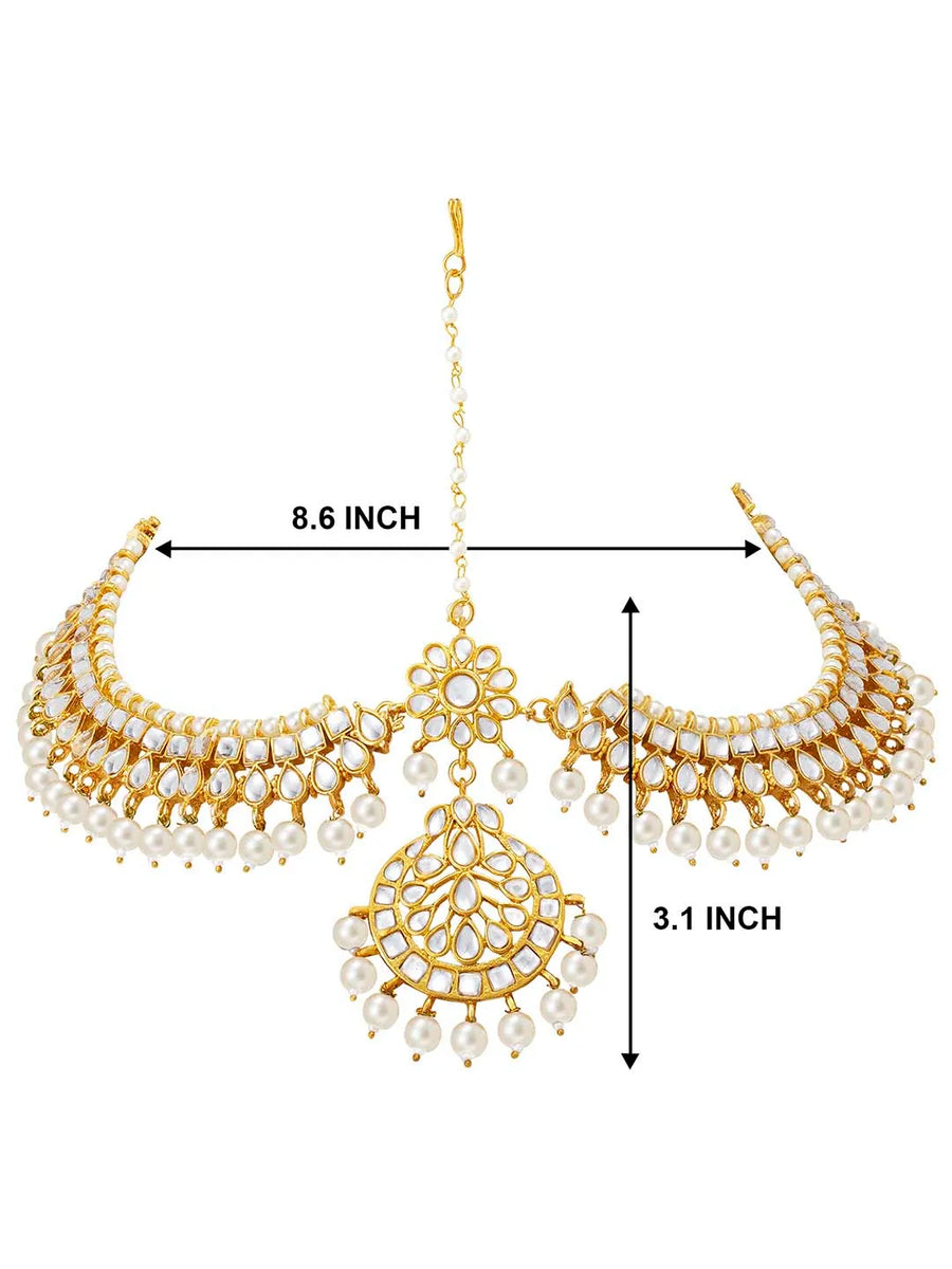 Pearl Sheesh Patti – Graceful Bridal Headpiece | Peora

