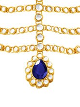 Peora Regal Kundan Blue Drop Maang Tikka