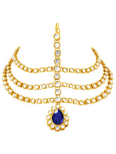 Peora Regal Kundan Blue Drop Maang Tikka