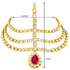 Peora Regal Kundan Rani Pink Drop Maang Tikka