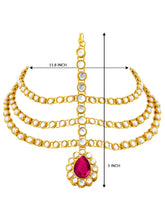 Peora Regal Kundan Rani Pink Drop Maang Tikka