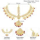 Peora Royal Dulhan Kundan Red Maang Tikka