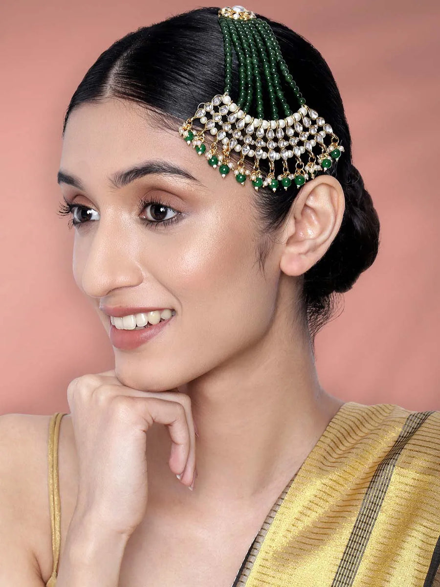 Timeless Kundan and Pearl Paso - Green