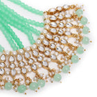 Timeless Kundan and Mint Paso. Beaded paso with kundan, Mint green & white pearls. Best for yoyr wedding.