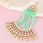 Timeless Kundan and Mint Paso. Beaded paso with kundan, Mint green & white pearls. Best for yoyr wedding.