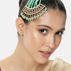 Timeless Kundan and Mint Paso. Beaded paso with kundan, Mint green & white pearls. Best for yoyr wedding.