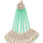 Timeless Kundan and Mint Paso. Beaded paso with kundan, Mint green & white pearls. Best for yoyr wedding.