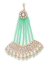 Timeless Kundan and Mint Paso. Beaded paso with kundan, Mint green & white pearls. Best for yoyr wedding.